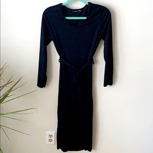 BooHoo Long sleeve ribbed dress